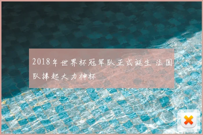 2018年世界杯冠军队正式诞生 法国队捧起大力神杯